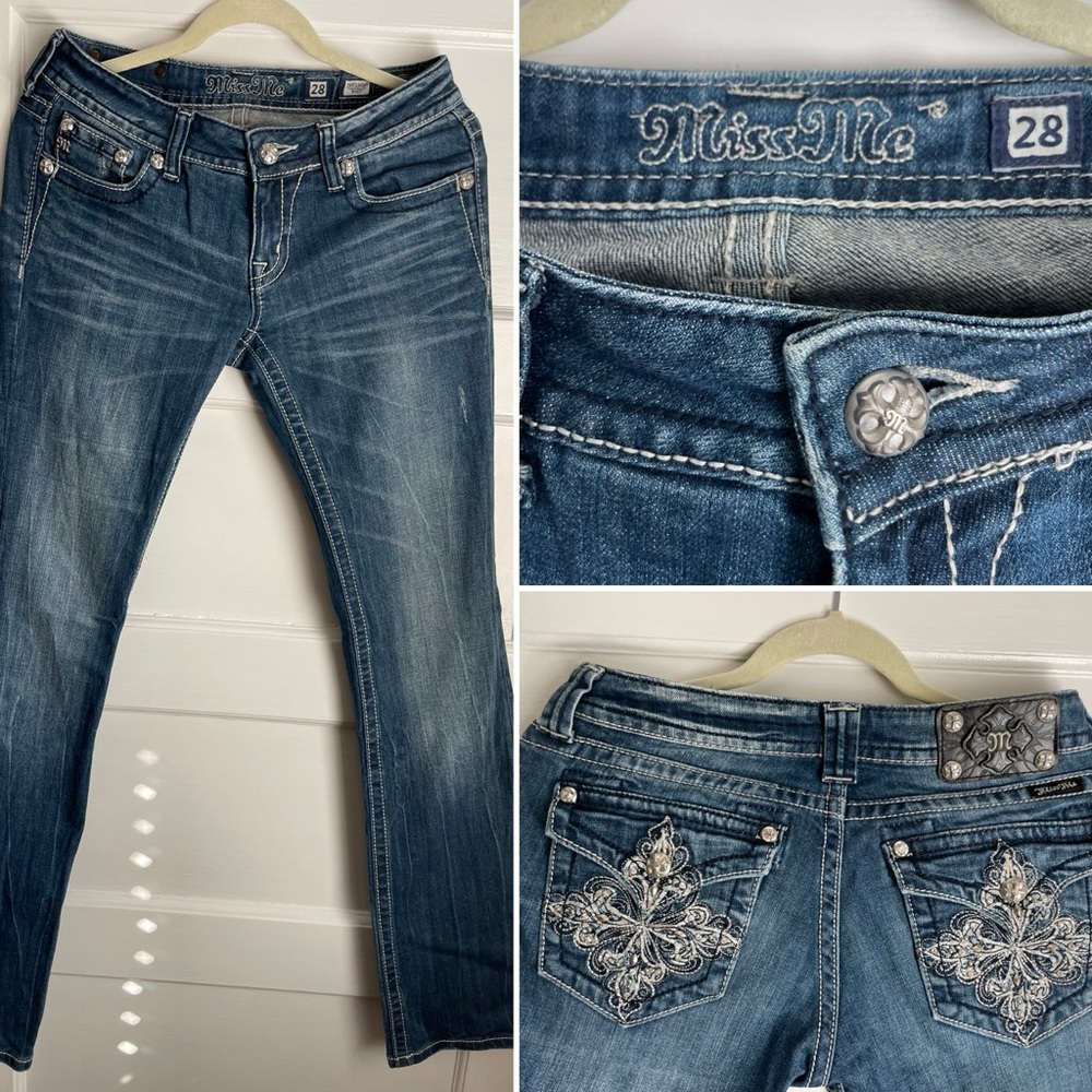 Miss Me Blue Boot Cut Jeans Classic Style, size 28